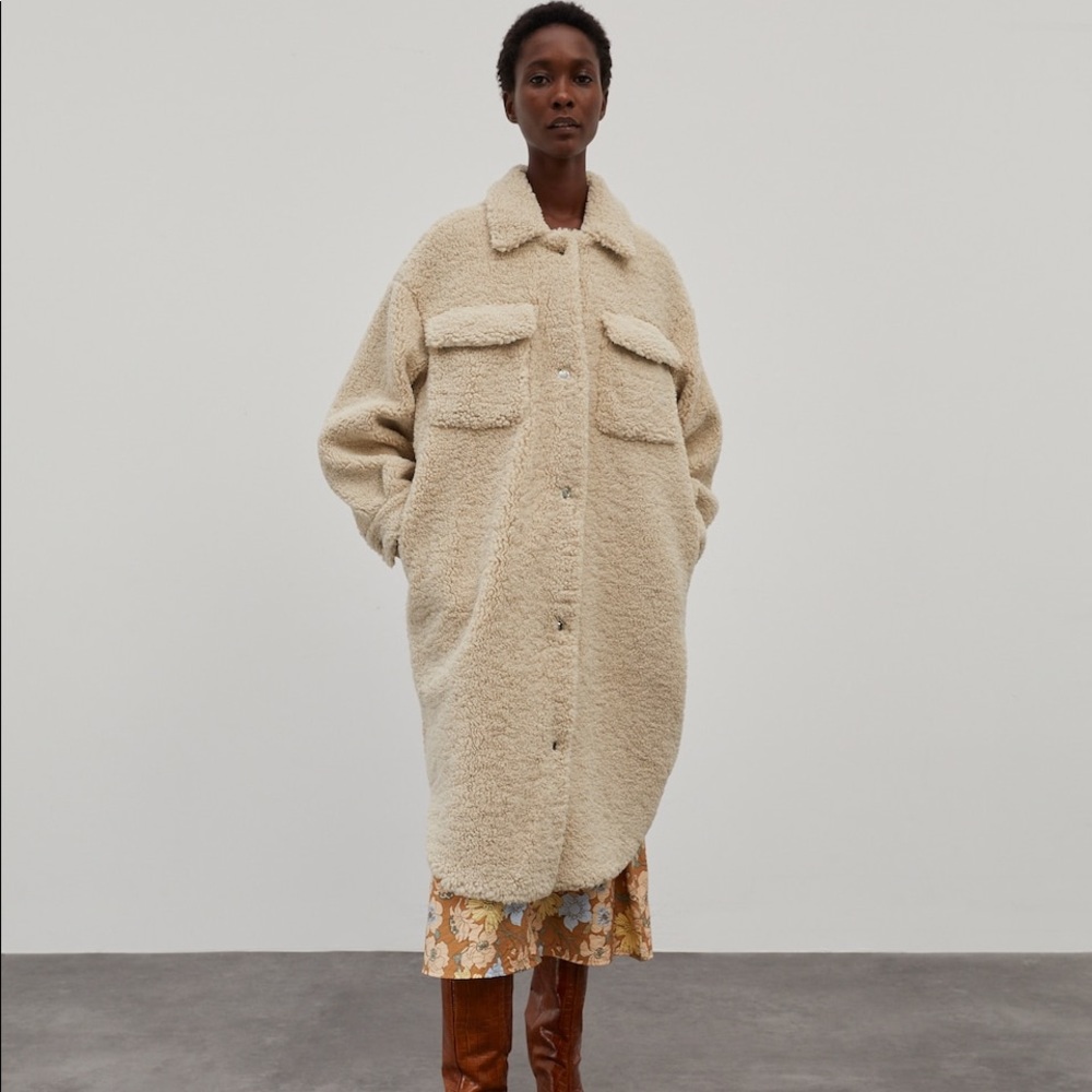 NWT Missing button EDITED Henrietta Mantel Between-Seasons Coat in Cream